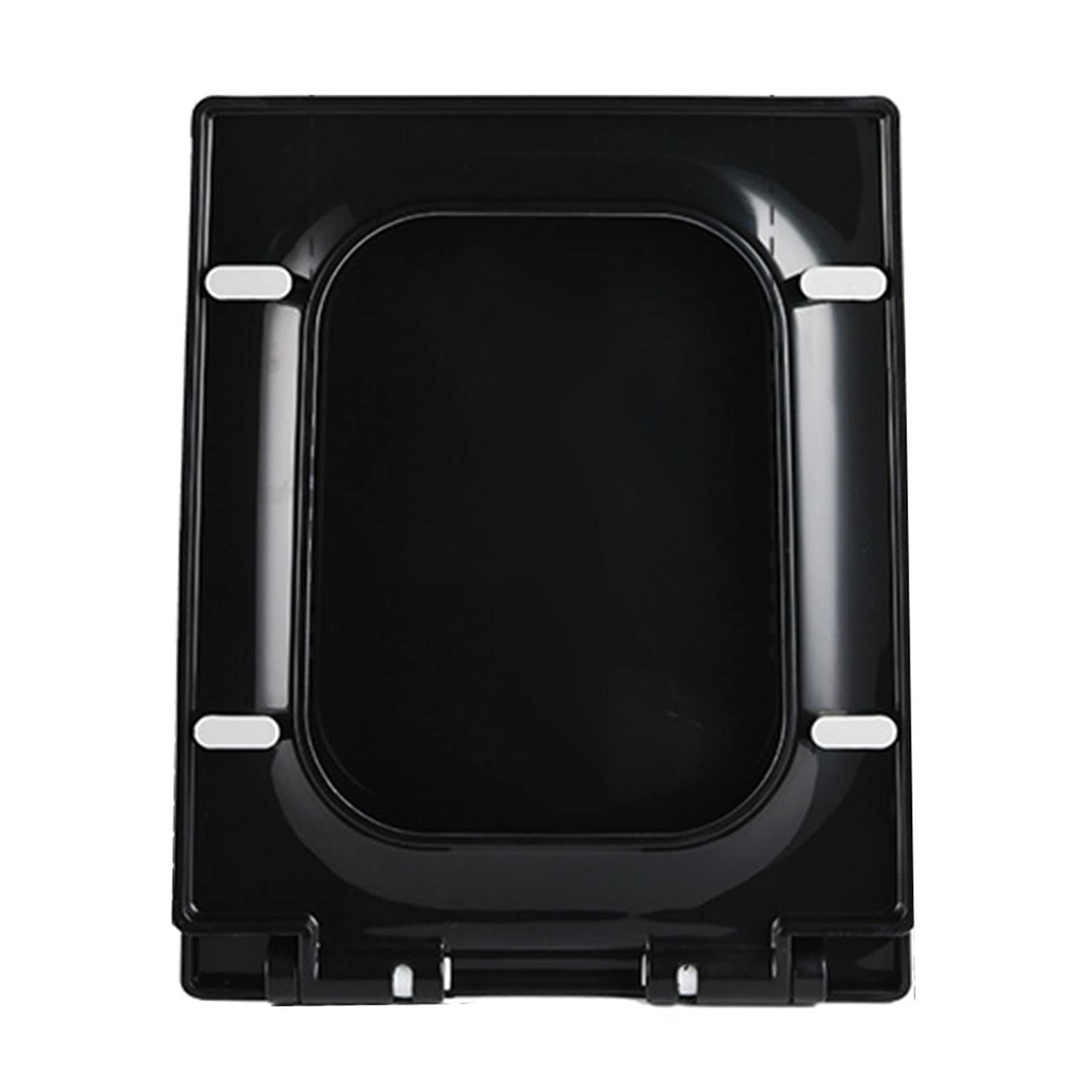 Elongated Slow-Close Black Toilet Seat with Cover Soft Close, Silent Slow Drop, Ergonomic Design Toilet Lid Suitable to Elongated or Oval Toilets, PP Plastic