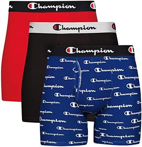 Champion mens Champion Men's Cotton Stretch Boxer Brief (3 and 5 Pack Available) Boxer Briefs