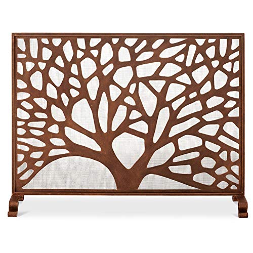 Schermo Camino Extra Large Marrone Rivestimento in Rete, Pannello Singolo Protezione antincendio per schermi antincendio per Bambini per caminetto/Stufa a Gas/Stufa a Legna