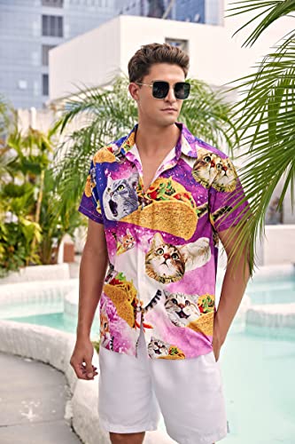 Alisister Hawaiian Funny Shirt Men Plus Size Shirts 90S Tropical Button Down Dress Short Sleeve Beachwear Holiday Travel Apparel Xxl #TOP1
