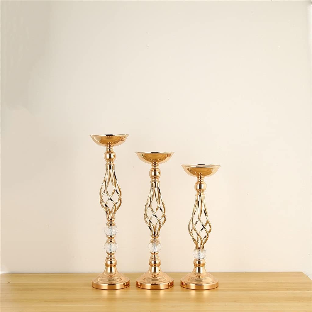 3pc Wedding Props Candle Holder Main Table Vase Flower Road Lead Window Decoration Wedding Sign-in Desk Decoration (Size : S Code) (L code)