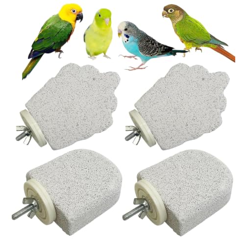 Image of 4Pcs Bird Beak Grinding Stone, Bird Perch Stands Parrot Calcium Perch Foot Claws Trimmer Parakeet Platform Parrot Chewing Toys for Small Medium Cockatiel Conure Lovebird Finch
