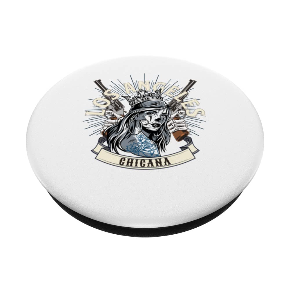 Women's Chicana Style, Chicano Cholo, L.A. Latino Chola PopSockets Swappable PopGrip, Black - Image 2