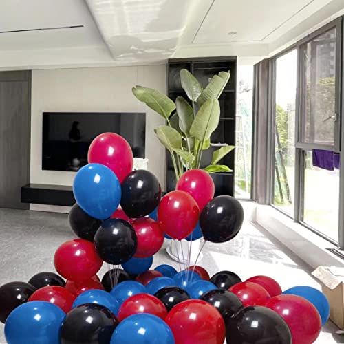 Image of 300 Pack Red Black Blue Balloons 100 of each of the 3 colors 12 inch Red Black Blue Latex Party Balloon Bulk for Various Party Events Decorations