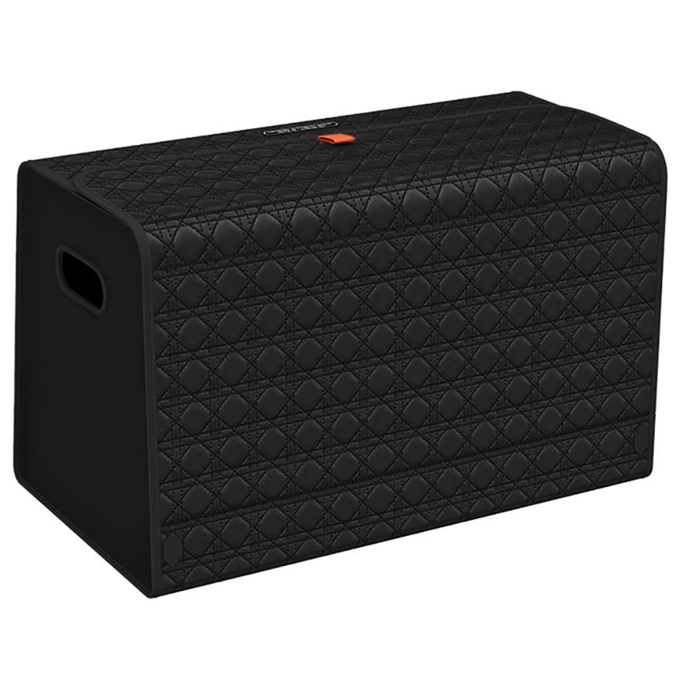GMQ Car Trunk Organizer for SUV,Car Organizers and Storage with Collapsible Storage, Magnetic Lid Large Capacity for SUV, Truck, MPV (3D-Black, L-21.5×13×12.5 IN)