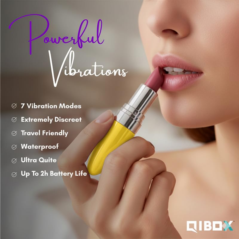 Image of Portable Waterproof Personal Massager - [yellow] | Compact Travel-Friendly massager with Multiple Modes | Quiet & Discreet for On-the-Go Use (By QI-BOX)