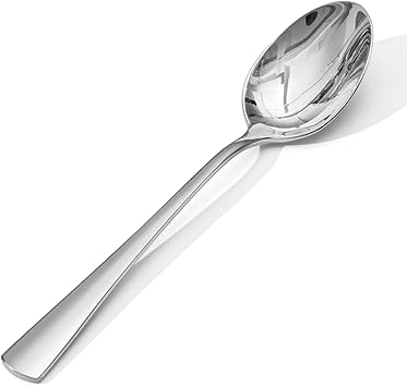 KINGSTONE 8.15-Inch Dinner Spoons Not Teaspoons, 16-Piece 18/10 Stainless Steel Table Spoon Set, Silver, Food Grade, Dishwasher Safe