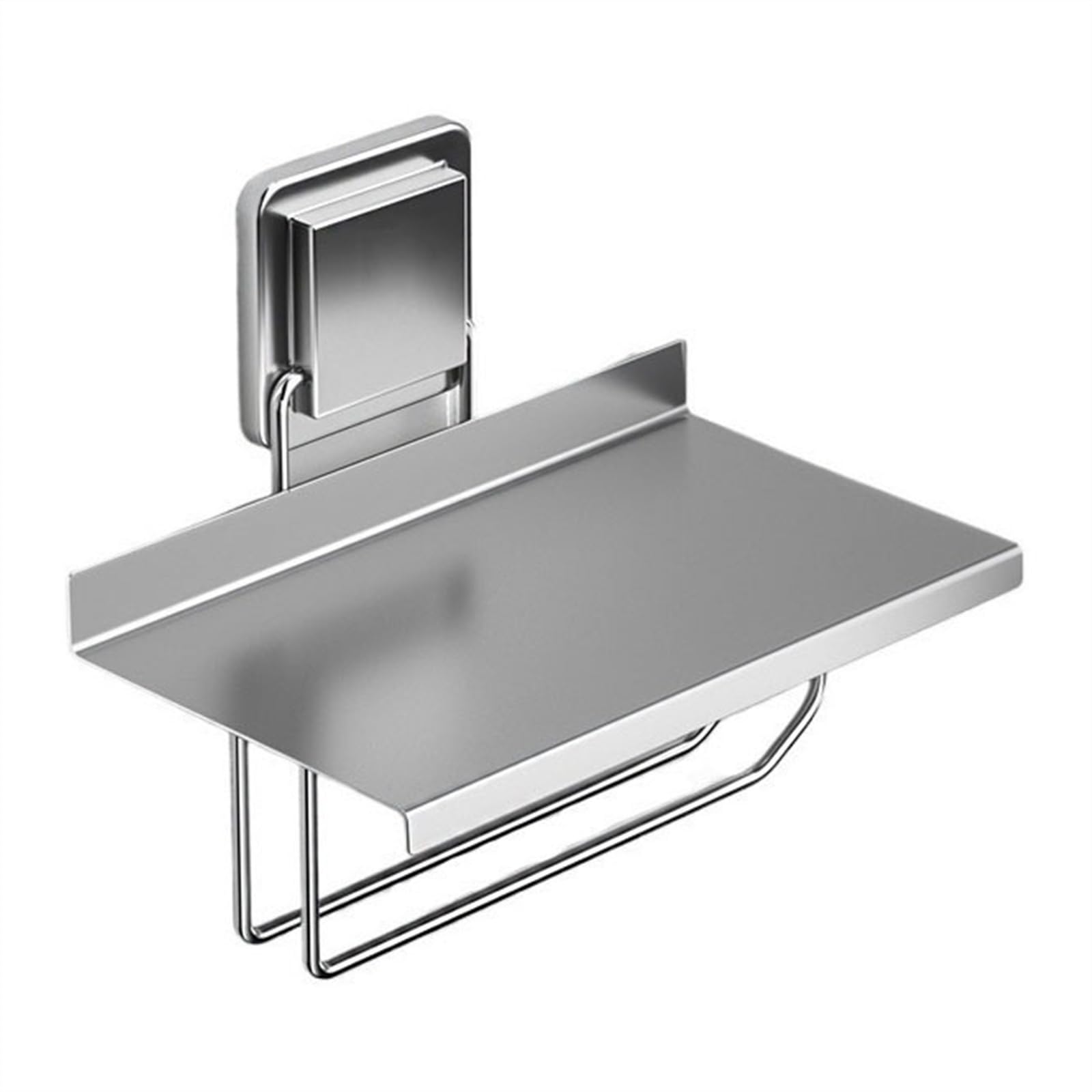 Étagère de douche porte-rouleau papier toilette mural inox sans perçage