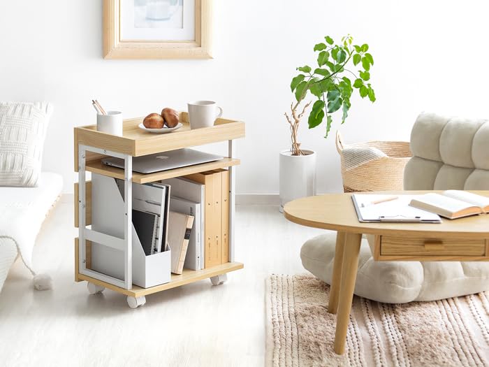 Amazon.co.jp: エア・リゾーム サイドワゴン キャスター付き 木製