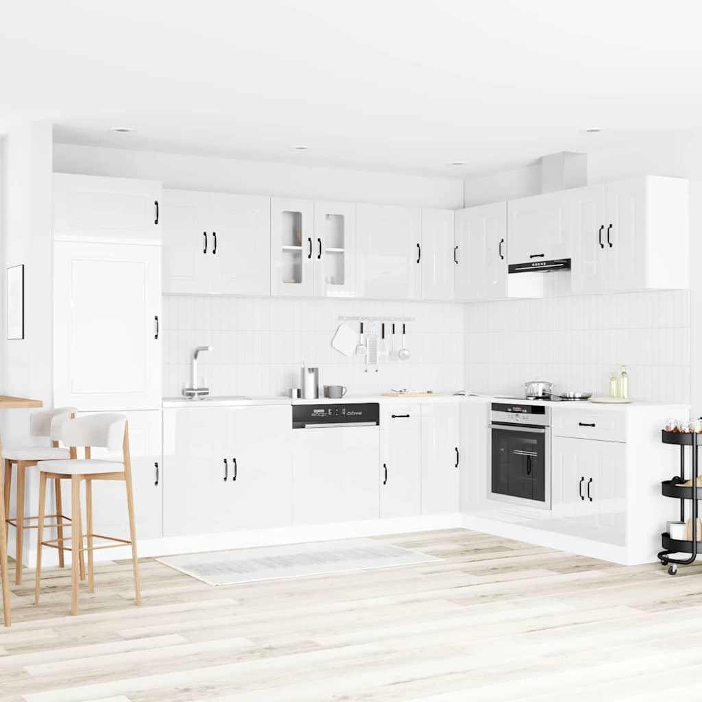 vidaXL Armoire de Cuisine Kalmar Blanc Brillant 80 x 46 x 81,5 cm