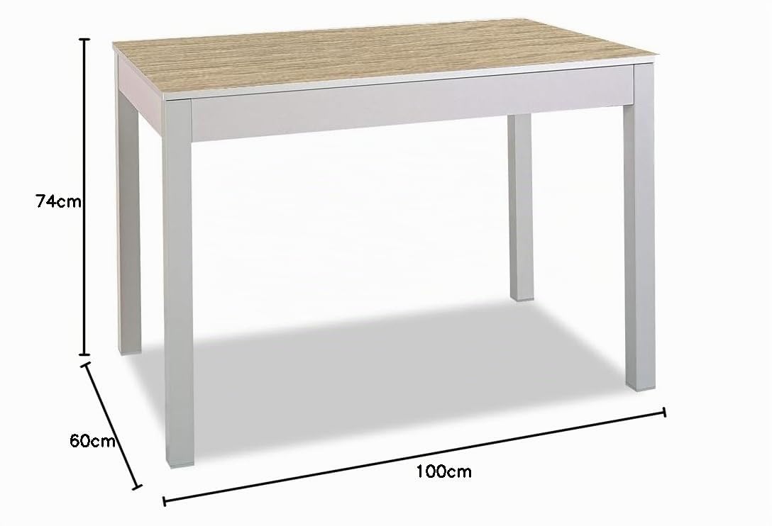 ASTIMESA Tipo Carro Mesa de Cocina, Metal, Roble Raw, 100x60cm