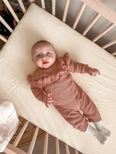 Image of Bassinet Sheet for Baby Boy and Girl 2 Pack, Fitted Sheets for Rectangle, Oval, Hourglass Bassinet Mattress, Muslin Moses Basket Sheets with Neutral Style (Beige & Cream)