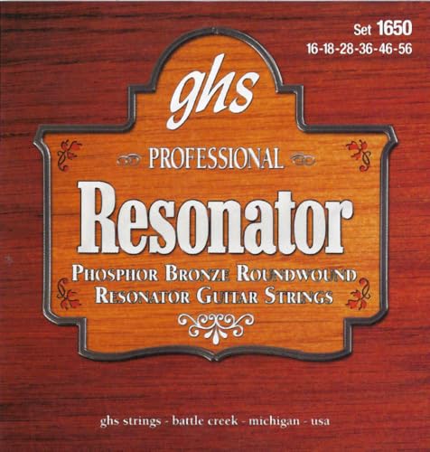 GHS Strings &ndash; Resonator Guitar Strings Set 1650 &ndash; Phosphor Bronze - Square Neck & Round Neck...