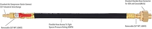 Miniatura 3 de Sistema de rociadores Winterize de 12 pulgadas, autocaravana, lancha, cámper y remolque de viaje: compresor de aire de conexión rápida con enchufe a