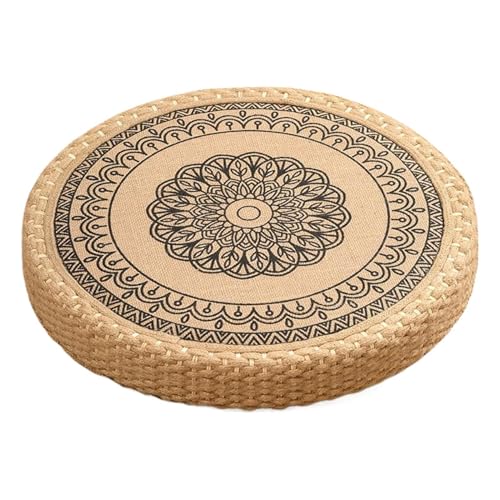 Coussin de méditation pour siège en paille tressée main durable
