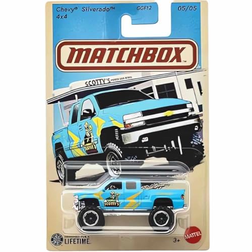 Image of Matchbox 1:64 Scale Chevy Silverado 4x4 Scotty's Power and Wares for 3 Years & Above 05 /05 (Blue)