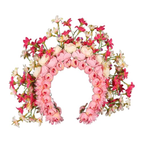 Corona de flores Esnic Diadema decorativa para festivales y fotografía