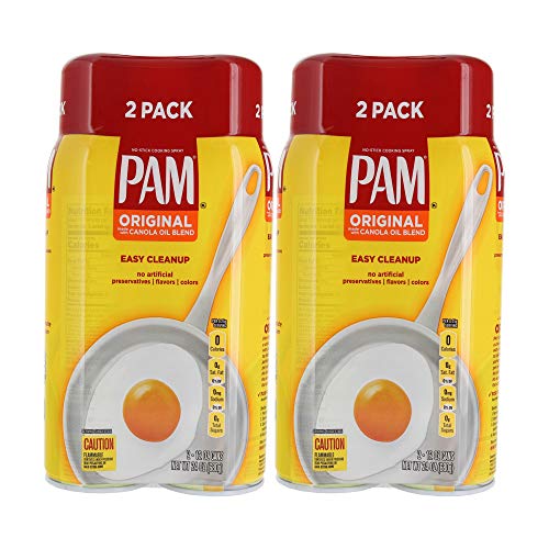 Pam Original Cooking Spray Bundle (2 Pack) - 24 Oz (680g) - No-Stick Cooking Spray Made With Canola Oil Blend - Comes with a Premium Penguin Cooking Spray Card