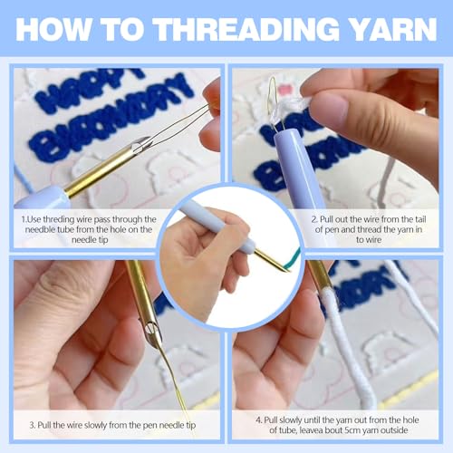Image of GLLBTPT Punch Needle Kit for Adults Beginner - Cartoon Highland Cow with Daisy Flower DIY Embroidery Set, Includes Printed Cloth, Cotton Thread Pack, Punch Needle, Frame & Instructions (Cow Yellow)