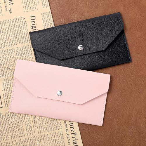 2 Stück Geldtaschen Banktasche PU Leder Geldscheine Aufbewahrung Wiederverwendbare Geldumschlag Geldtasche Damen Herren für Reisen Männer 17.5×9.7 cm