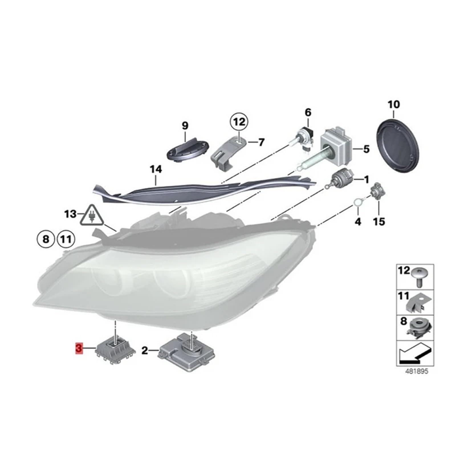 Unidad de controlador de módulo de giro Módulo de control AFS para faros delanteros adaptativos coche (2 unidades, 63117182396) para BMW E90 (2007-2012)