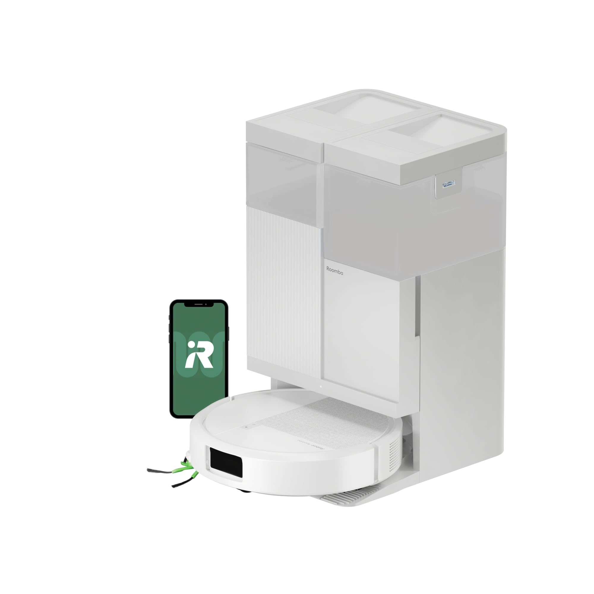 iRobot Roomba® 515 Combo ze stacją Auto Empty, robot odkurzająco-mopujący, moc ssania 22000 Pa, obrotowe mopy, pranie i suszenie padów, biały