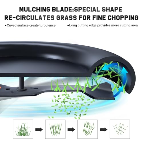 Image of Grasscool 942-0611A LT1045 Mower Mulching Blades Replacement for Cub Cadet 46'' Deck Riding Lawn Tractor LT1046 Toro LX460 Troy Bilt GTX2446 Replace 942-0611 942-0612 942-0612A