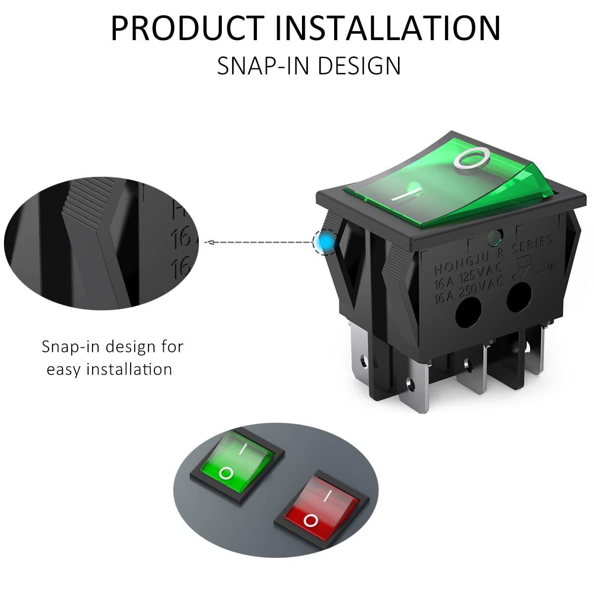 Amazon.com: DIYhz 3Pcs AC16A/125V 16A/250V 6Pins 2 Position