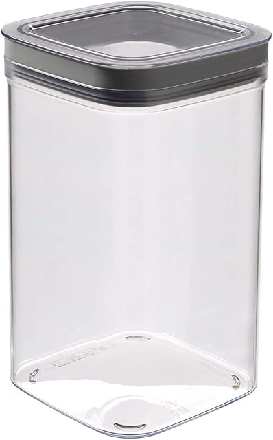 CURVER Dry Cube Square Jar - 1.8Lt - 12X12X20H Clear/Grey