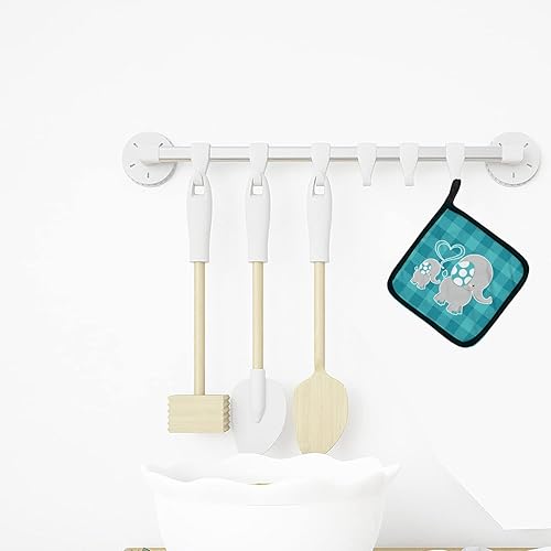 Miniatura 3 de Caroline's Treasures BB6834PTHD - Juego de soportes para ollas de cocina con diseño de elefante para mamá y bebé, resistentes al calor, almohadillas