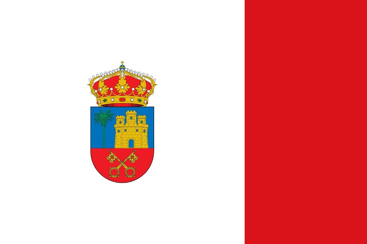 Drapeau Large Don Benito bandera solide grand modèle pour pavoiser balcons et façades sans effort