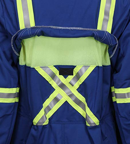 Image of MCR Safety Summit Breeze Flame Resistant FR Long Sleeve Coveralls, 7 oz Cotton, Reflective, Vents, Royal Blue, 52