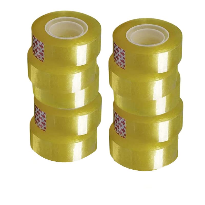 APAC Clear Stationery Tape 8 Pieces, 36 Yards Length x 18 MM Width x 40 Microns