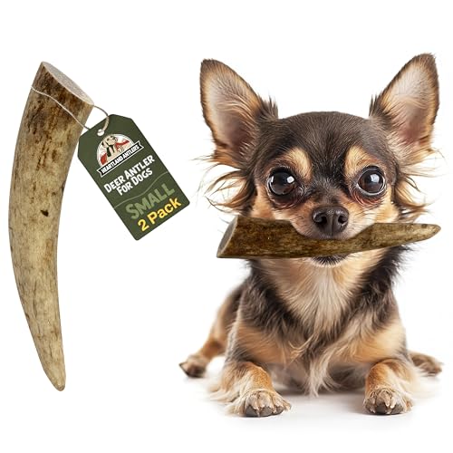 Heartland Deer Antlers for Dogs - Daily Dental Care Chews for Aggressive Chewers to Reduce Plaque & Prevent Destructive Behavior (Small 45 2-Pack Grade A USA Made)