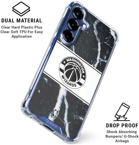 Skinit Clear Phone Case Compatible with Galaxy S25 - Officially Licensed NBA Washington Wizards Marble Design