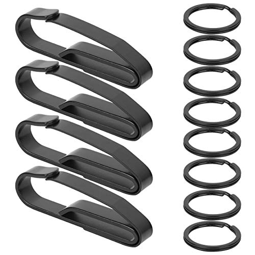 Preisvergleich Produktbild Ladieshow 4pcs Schlüsselring Gürtelhalter Edelstahl EDC Outdoor Militär Schlüsselbund Schnalle Anti-Lost Hanging Clip