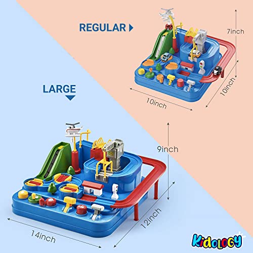 Image of Kidology Car Race Tracks Toy | Car Adventure Toy for 0-3 Years, Boys, Girls & Kids | Playset City Rescue Activity for Toddlers | Pre Educational Learning Puzzle Gift for Babies (4 Car Included)