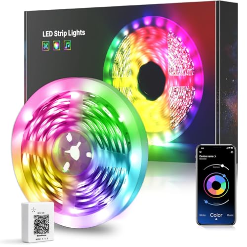 Mexllex LED Strip 20M, Bluetooth LED Streifen 20m RGB LED Lichterkette Streifen Licht mit...