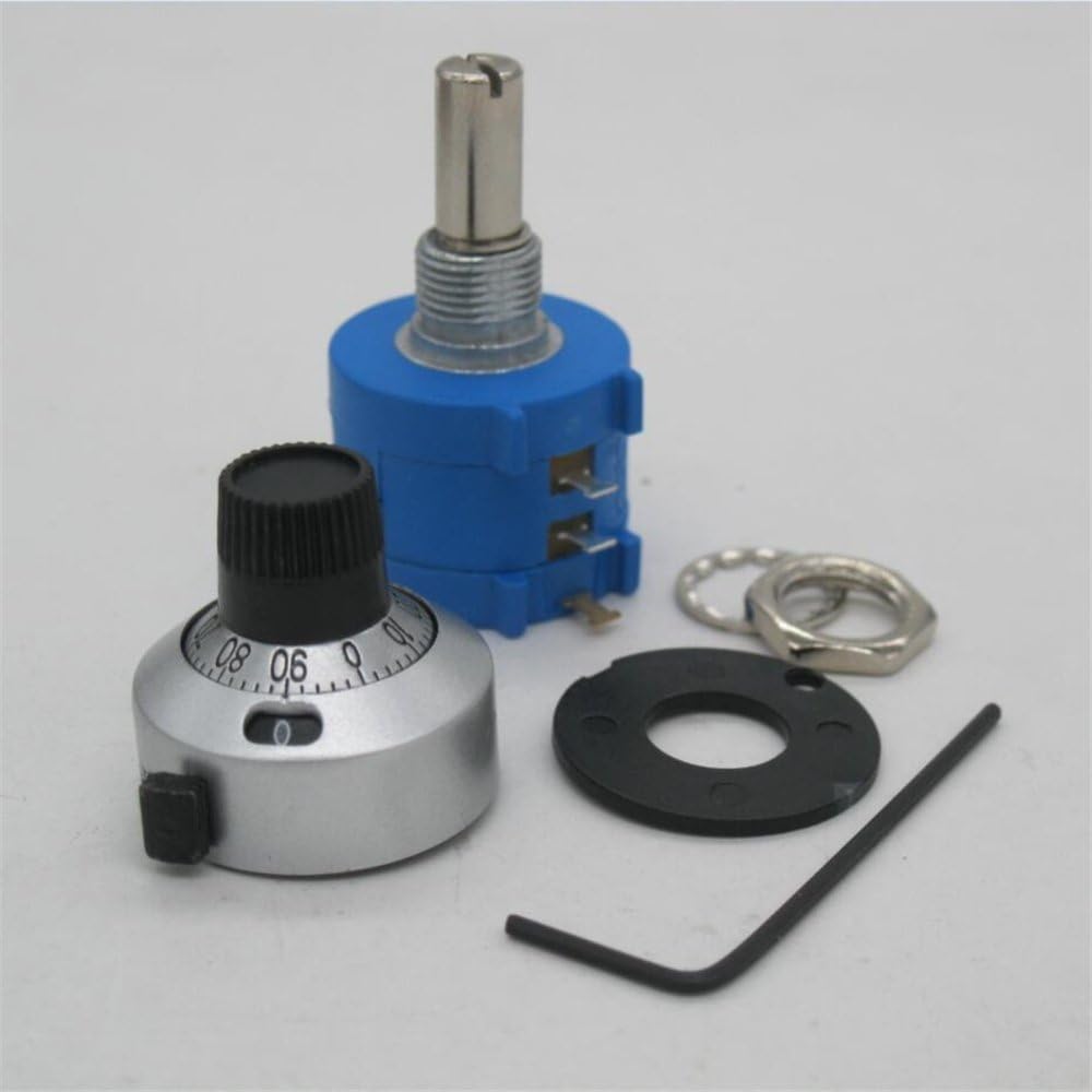 TopHomer, set di potenziometri filo avvolto multigiro di precisione 3590S-2-102L, 1 K Ohm, 10 giri, resistore lineare regolabile con manopola rotativa
