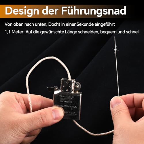 Kit réparation insert Zippo avec mèche, silex et ouate de rechange
