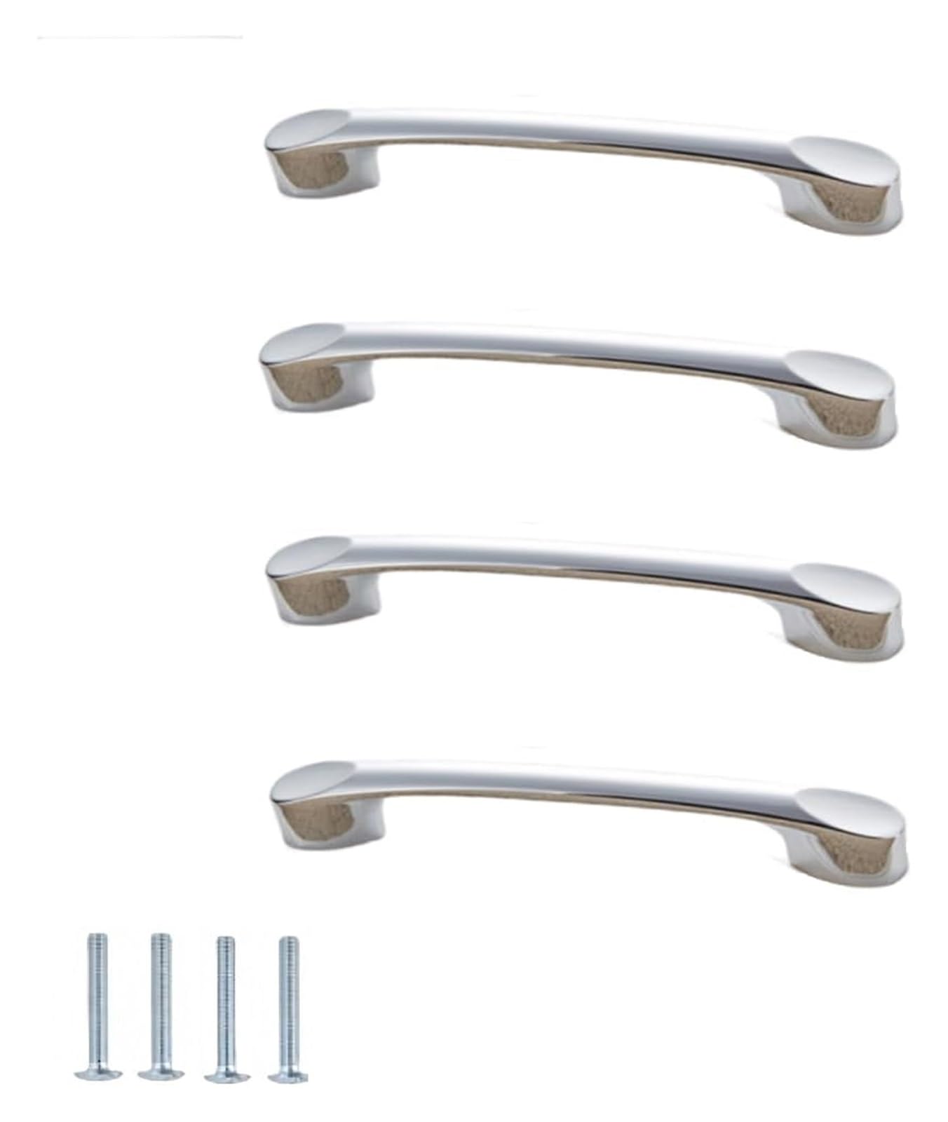 NLQCSXWEP Zinc Alloy Cabinet Bow Handle, Zinc Alloy Cabinet Drawer Pulls Bright Chrome 4 Pcs(C-64mm Bright Chrome)