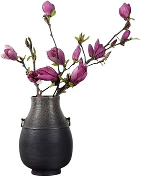 Gradient Color Ceramic Craft vases, Frosted Matte Modern vases, Exquisite vases, Simple and Creative Home furnishings, European Retro Elegance Black
