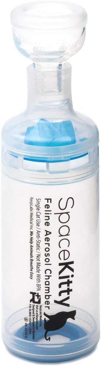 SpaceKitty Asthma Cats - Cat Inhaler Aerosol Chamber by VetPet Feline Spacer for Kitty Asthma | 2 Masks Included to Optimize Puffer Medication Delivery…