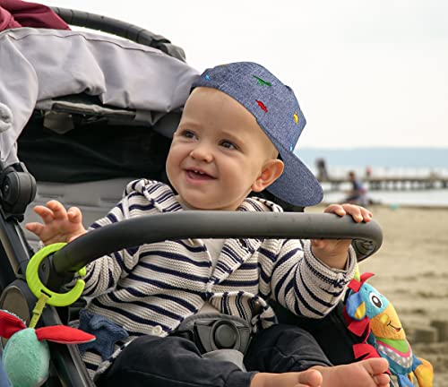 Kids Baseball Hat Toddler Boy Girl Sun Protection Hat Cotton Hats,Sun Hat For Baby Girls Boys Children (1-2 Years, Denim Blue - Embroidered Dinosaur) #TOP6