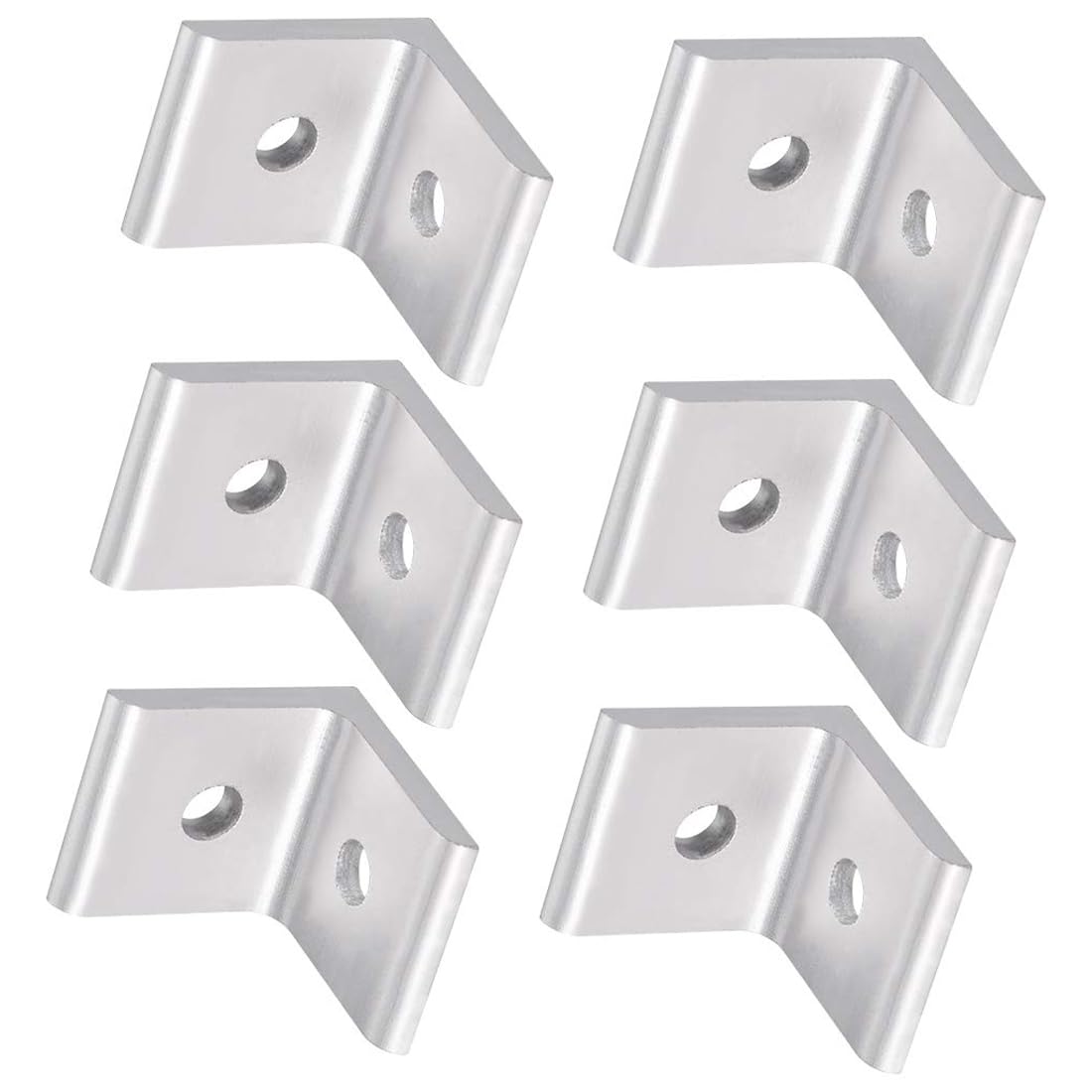 TA-VIGOR 6 Pcs Aluminum Inside Corner Brackets for 3030 Series Extrusion, L-Shape Angle Connectors for 6mm T-Slot