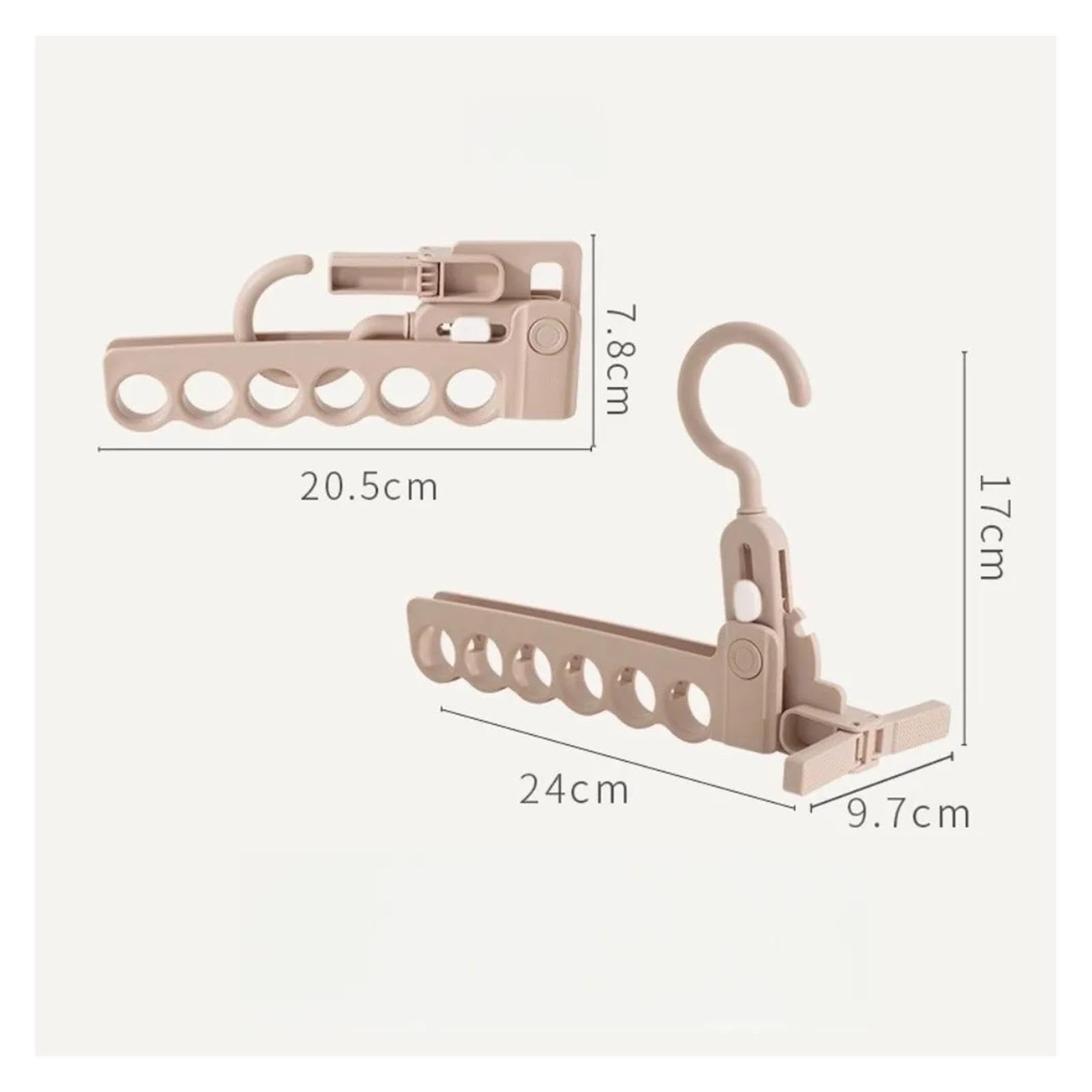 Appendiabiti a 6 fori Appendiabiti salvaspazio in plastica Leggero pieghevole for asciugare la giacca for viaggi all'aperto(Pink)