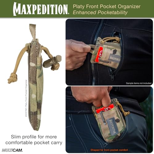 Image of MAXPEDITION Platy Pocket Organizer, Durable EDC Tool Pouch for Men, Neck Wallet with Paracord Lanyard, Holds Flashlight, Multitool, Pen, Notebook