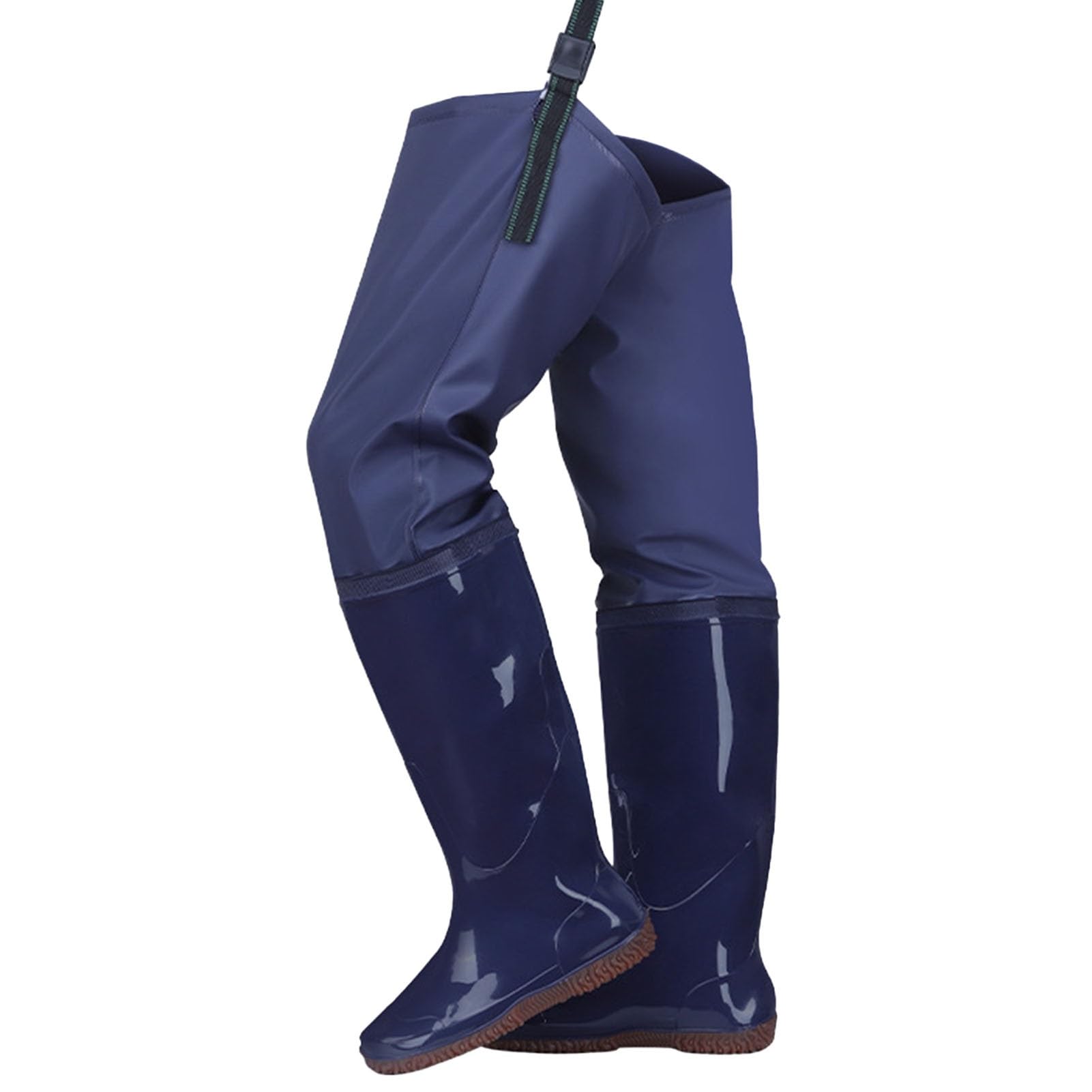 Stivali A Coscia Trampolieri da pesca in PVC, piede impermeabile leggero con suola spessa con suola con tacchetti per il giardinaggio agricolo(Size:39 EU)