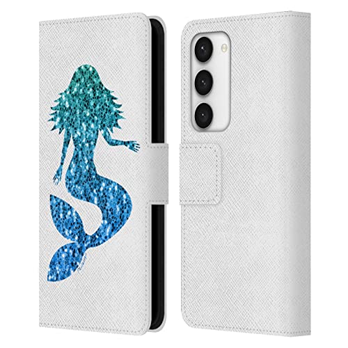 Étui portefeuille Samsung S23 5G cuir PLdesign turquoise ombre sirène antichoc