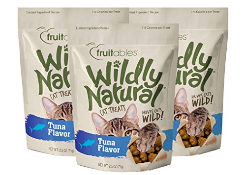Fruitables Wildly Natural 2.5 Ounce Grain Free Tuna Treat for Cats Pack of 3